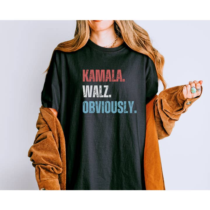 NVC Ecommerce LLC - Wholesale T-Shirt (Graphic) - Women's - Kamala Harris Walz Obviously shirt, Madam President T-Shirt