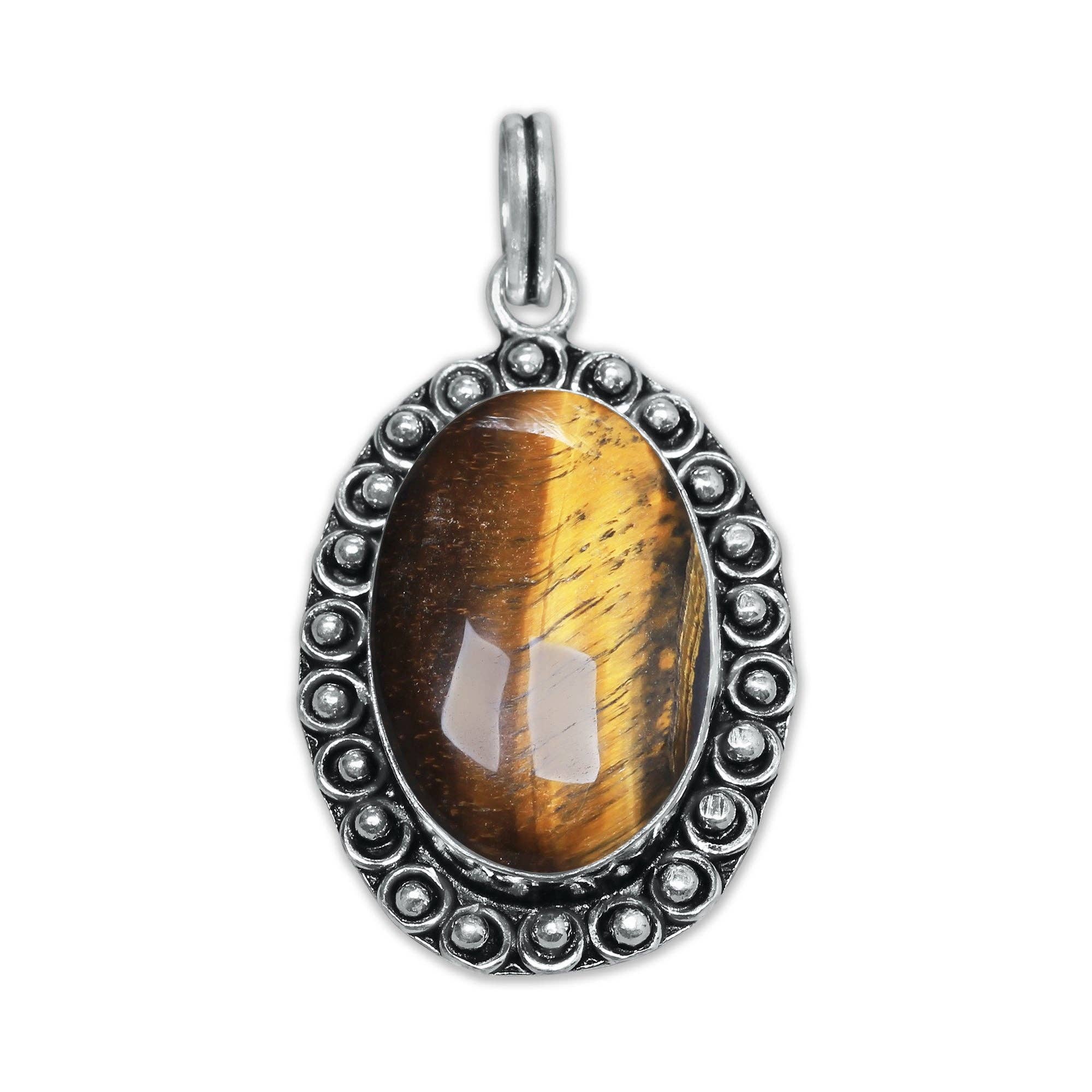 Handmade Jewels - Wholesale Individual Charm/Pendant - Tiger Eye Designer Pendants - Handmade, Silver-Plated, Assorted Designs/Sizes7