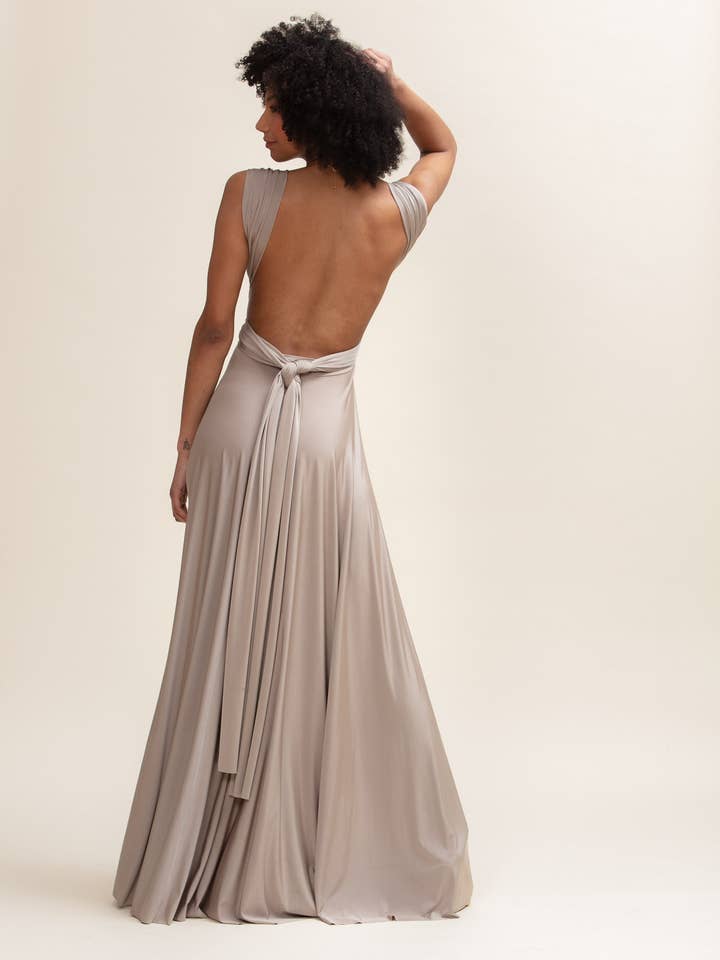 Classic Ballgown in Putty for wholesale by Twobirds New York