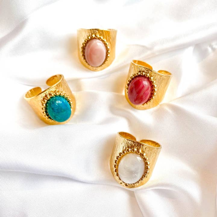 Bague plaqué or Calyope pour la vente par Zelda Bijoux