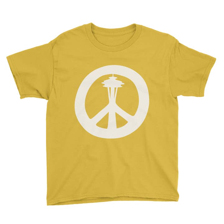 Peace Needle Seattle - Toddler tshirt - Yellow for wholesale by Viaduct