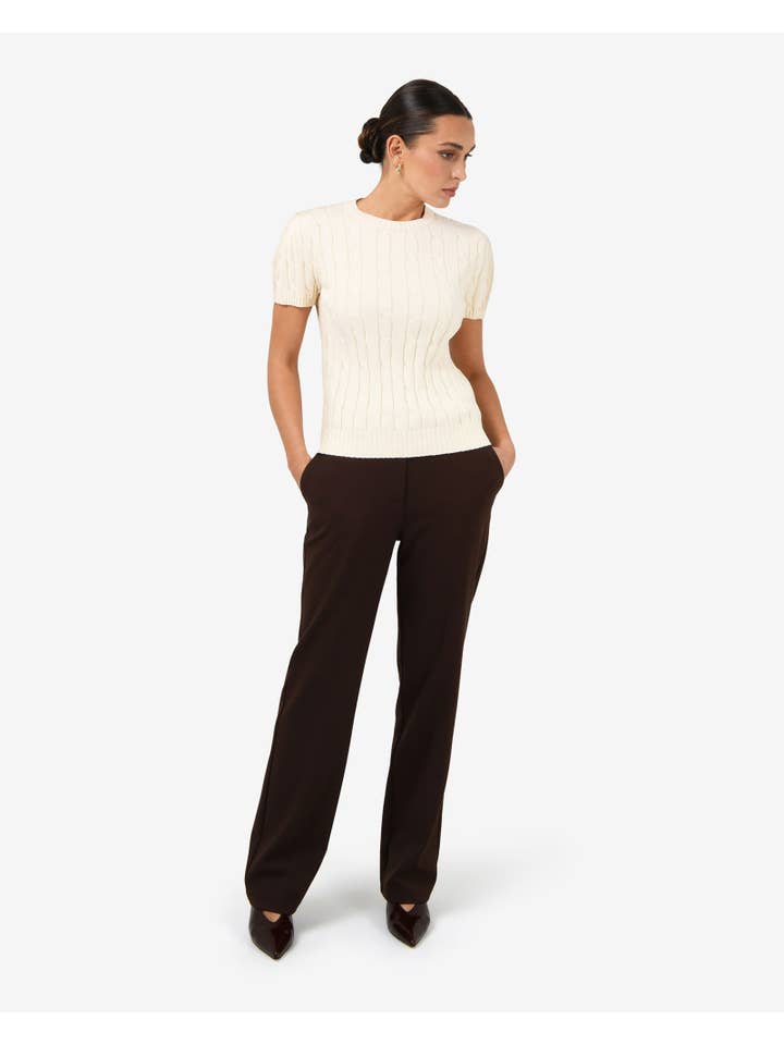 Forcast - Wholesale Knitted jumper – Women′s - Forcast Women's Berry Puff Sleeve Cable Knit6