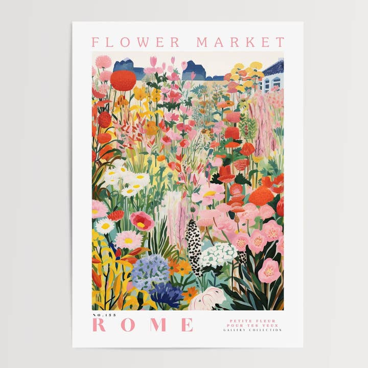 Blumenmarkt-Poster in Rom für den Großhandel von Enchanted Sights