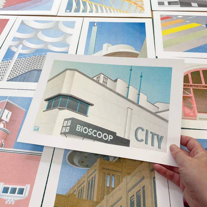 VrijFormaat - Wholesale Art Print - riso print - City Cinema - architecture - Utrecht NL - A4