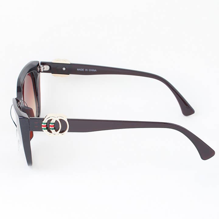 MIX Double Luxury OO Animal Print Cateye Sunglasses for wholesale on Faire1