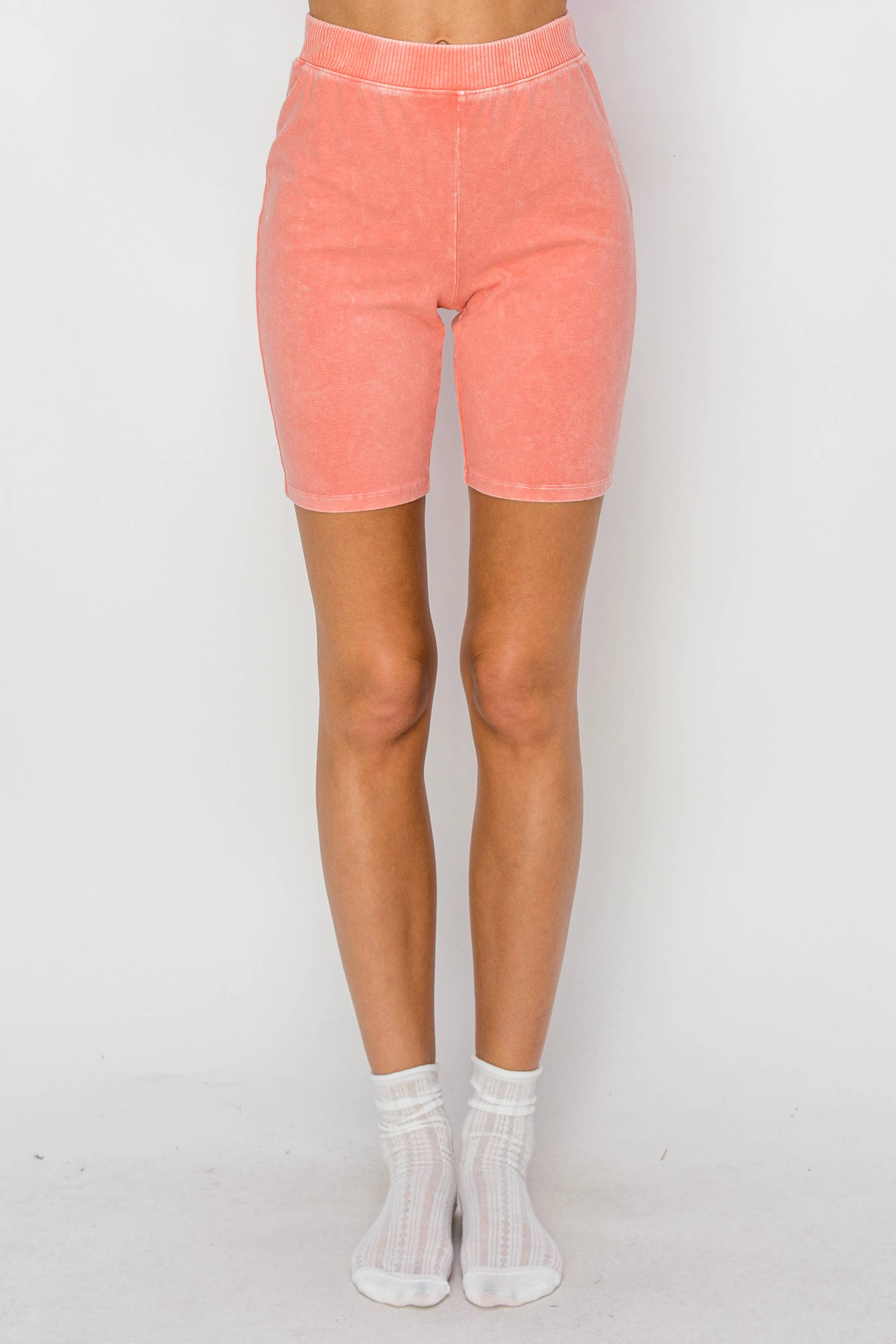 J.Her - Wholesale Shorts - Women's - Mineral Washed Biker shorts HP50383