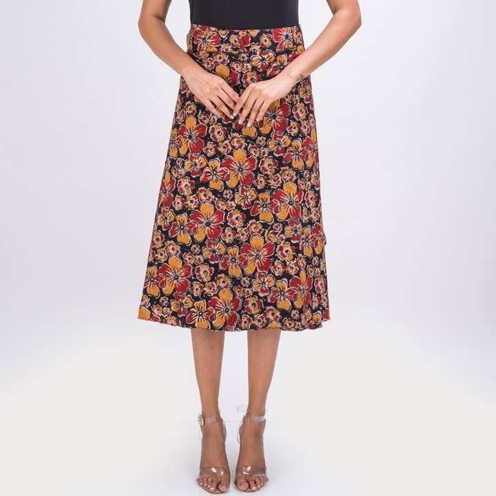 KK3005 „Wickelrock“ - Lg Flowers für den Großhandel von White Lotus Fashions