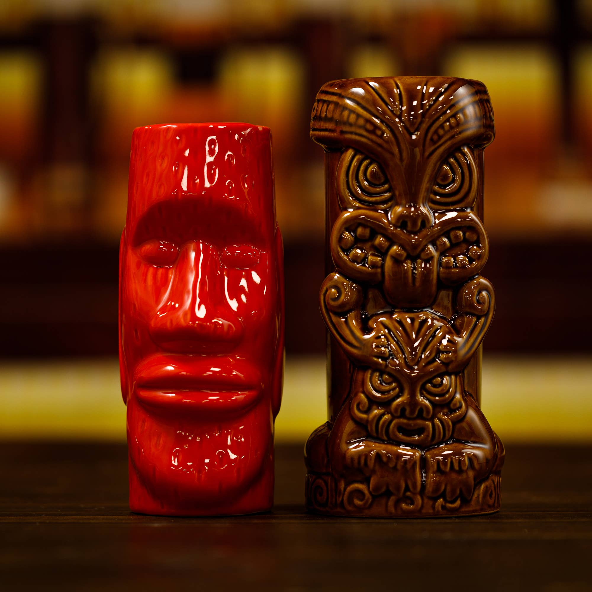 Original Products US/CAN - Vente Verres à cocktail/alcool - Lot de 2 tasses Bar Bespoke Tiki marron et rouge5