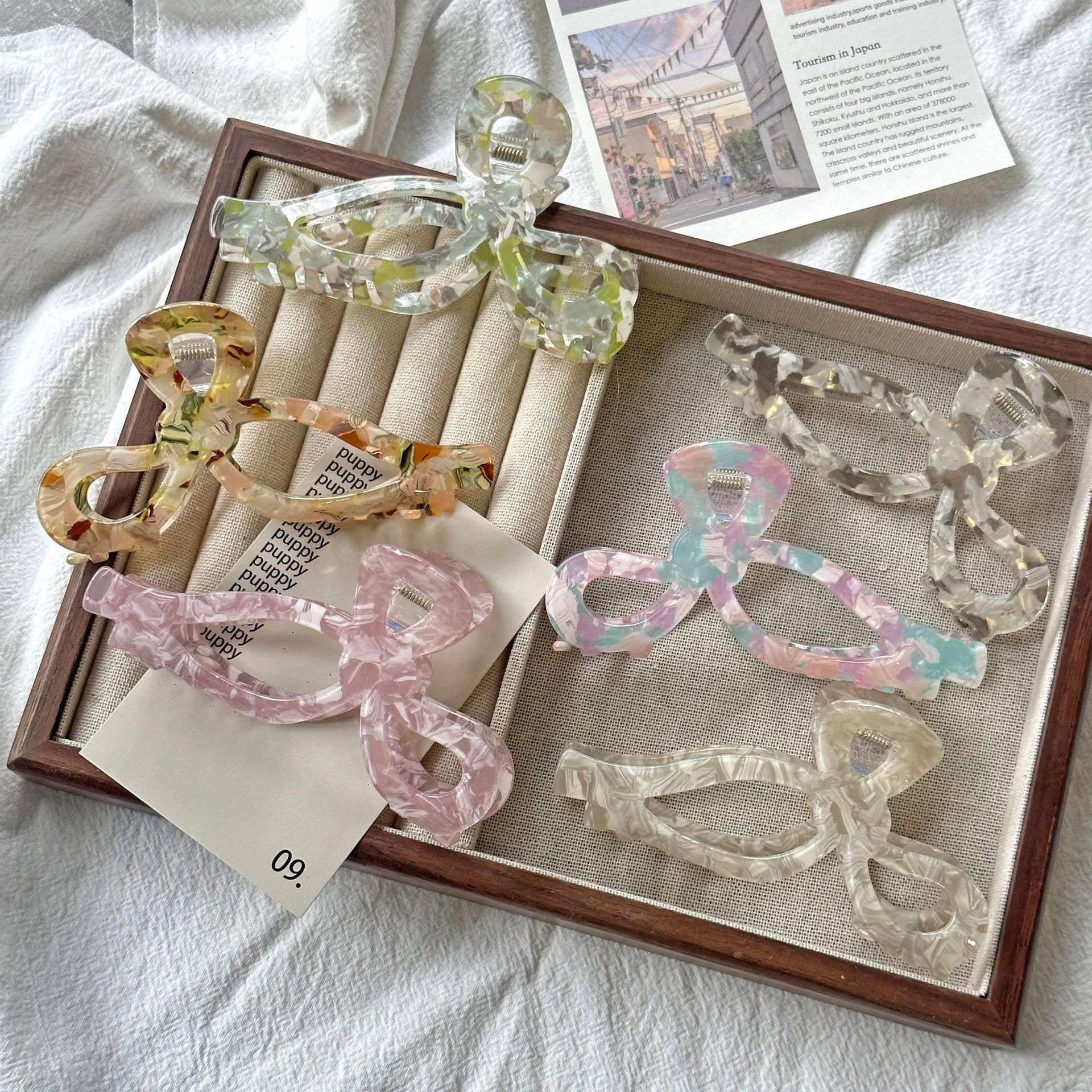 SoapElenGlen – Clips para cabelo - Mulher por atacado – Garra Elegante com Laço, Doce Gancho de Cabelo10