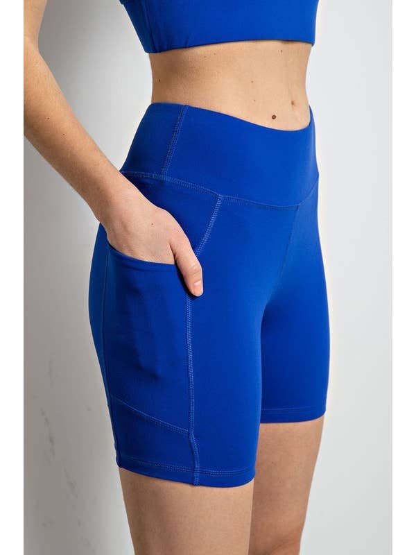 Sunday Morning - Wholesale Athletic Shorts - Women's - P406237-Butter Soft 6 Inch Biker Short with Pockets22