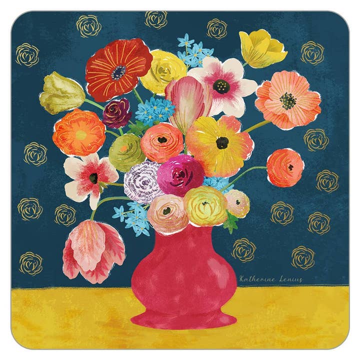 Dessous de verre fleuri avec feuille pour la vente par On The Bright Side