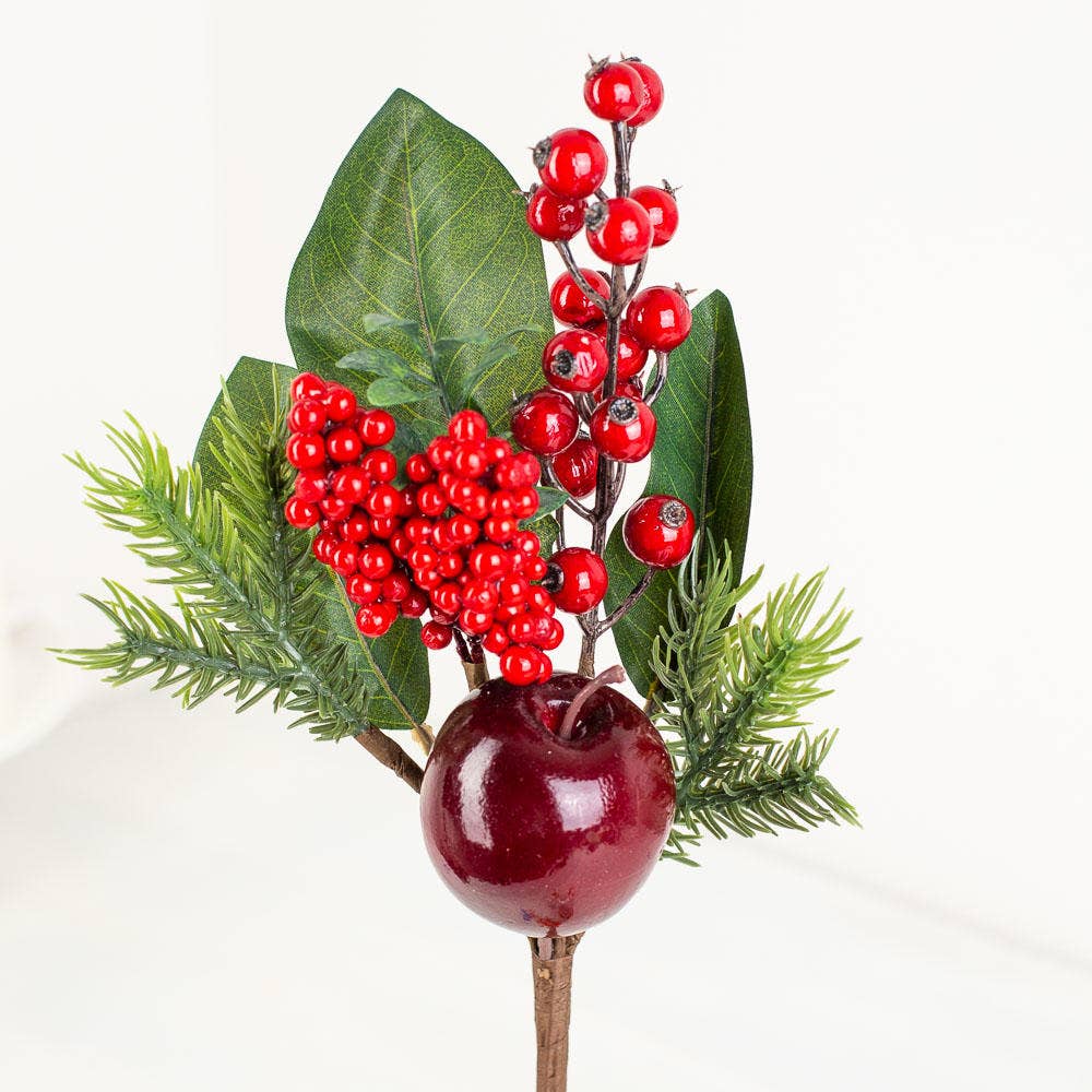 Factory Direct Craft - Wholesale Artificial Plant - 14" Artificial Mixed Berry Apple Spray1