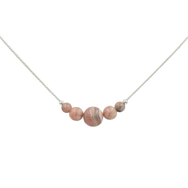 Collier Sterling en rhodochrosite rose sur argent pour la vente par Earth Song Jewelry