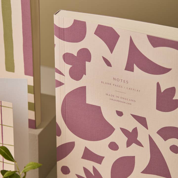 Ink & Bloom - Wholesale Notebook - Layflat Notebook in Purple Papercuts3