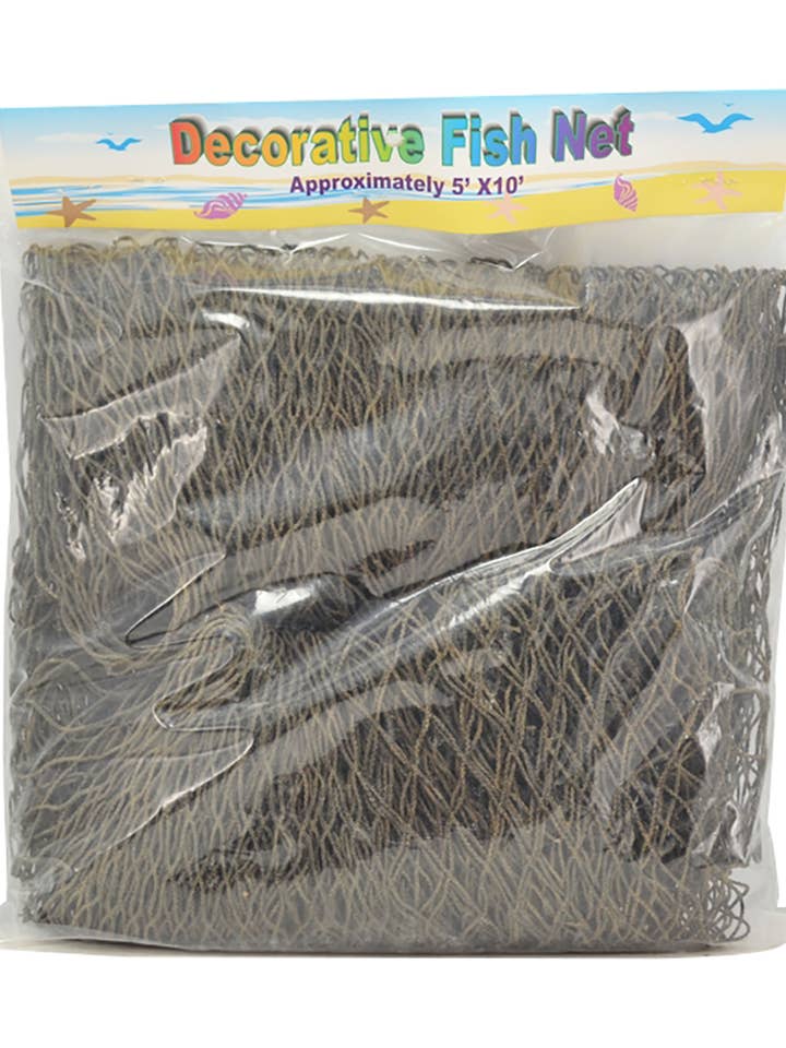 Brown Trawler Net 5x10' in Package w/ Header for wholesale by HS Seashells