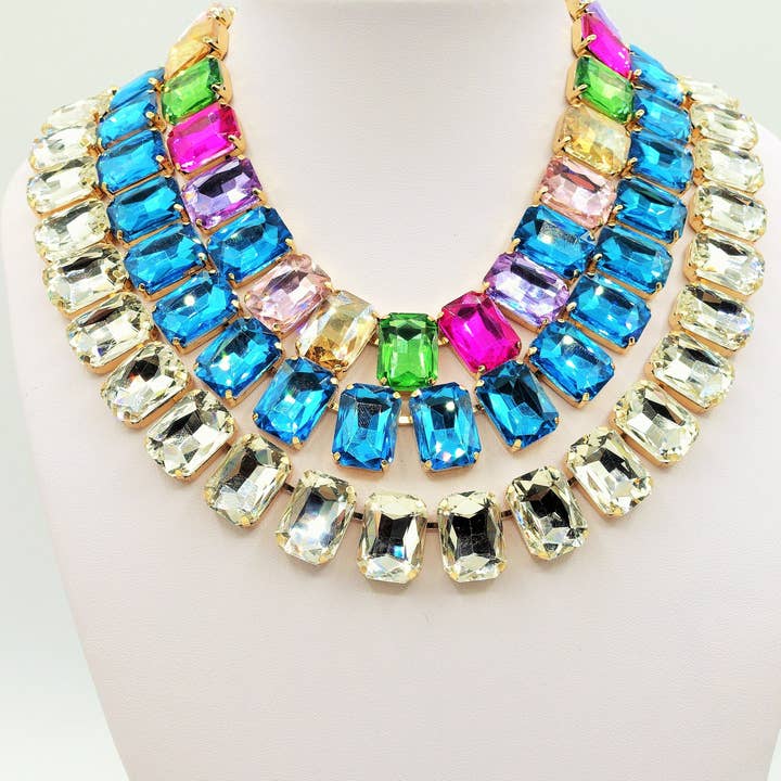 Daemon srls - Wholesale Beaded/Pearl Necklace - MARGOT collier con pietre sfaccettate - gold3