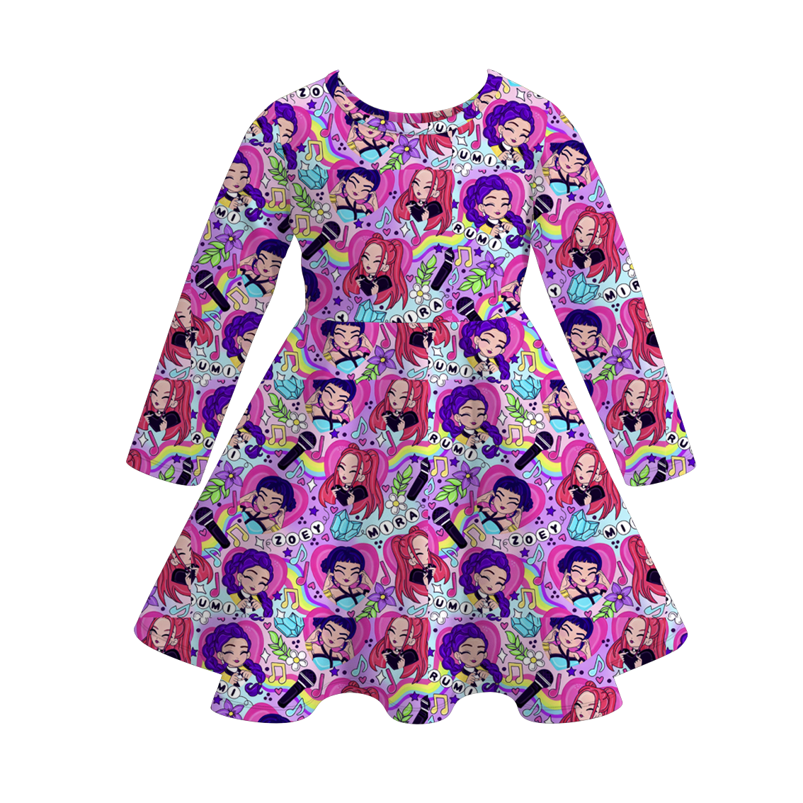 Little Trendy - Vente Robe – enfant - Robe à volants imprimée inspirée du K-pop de KDH2