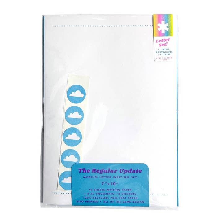 Set d'écriture de lettres - Clouds/Aqua pour la vente par Next Chapter Studio