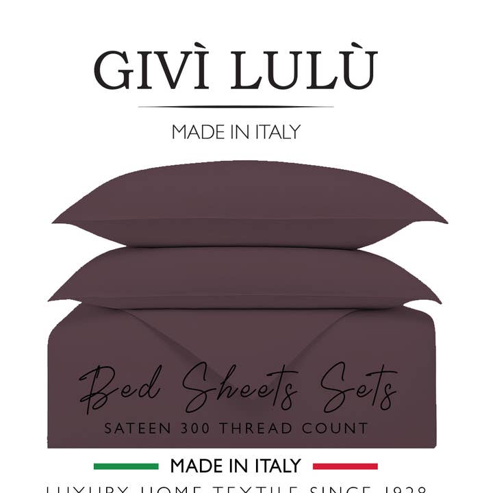 Solid 300 Thread Count - cordovan - Duvet Cover Set for wholesale by Givì Lulù by Vittorio Ursini & Son