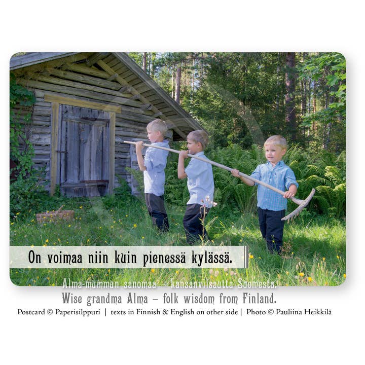 There Is Power As In A Small Village, Postcard for wholesale by Paperisilppuri