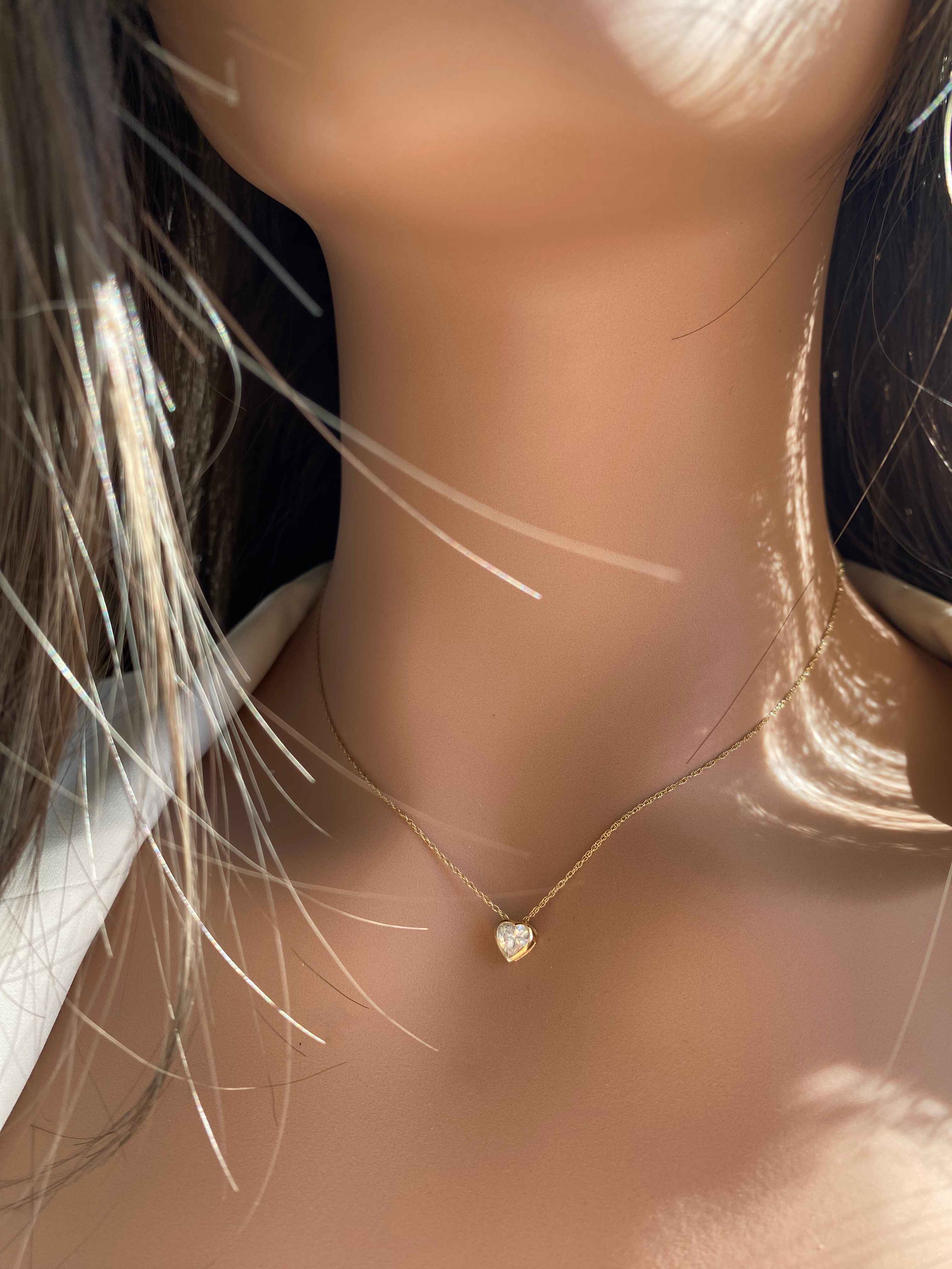 Kimiya Designs - Vendita all'ingrosso Collana con ciondolo/pendaglio - Mini collana con castone a cuore in oro 14k1