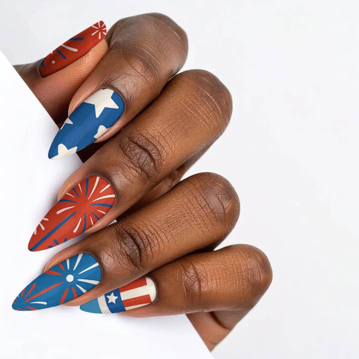 FYNE BODY - Wholesale Press-on/fake nails - Glitter Beam 4th of July Press-On Nails50