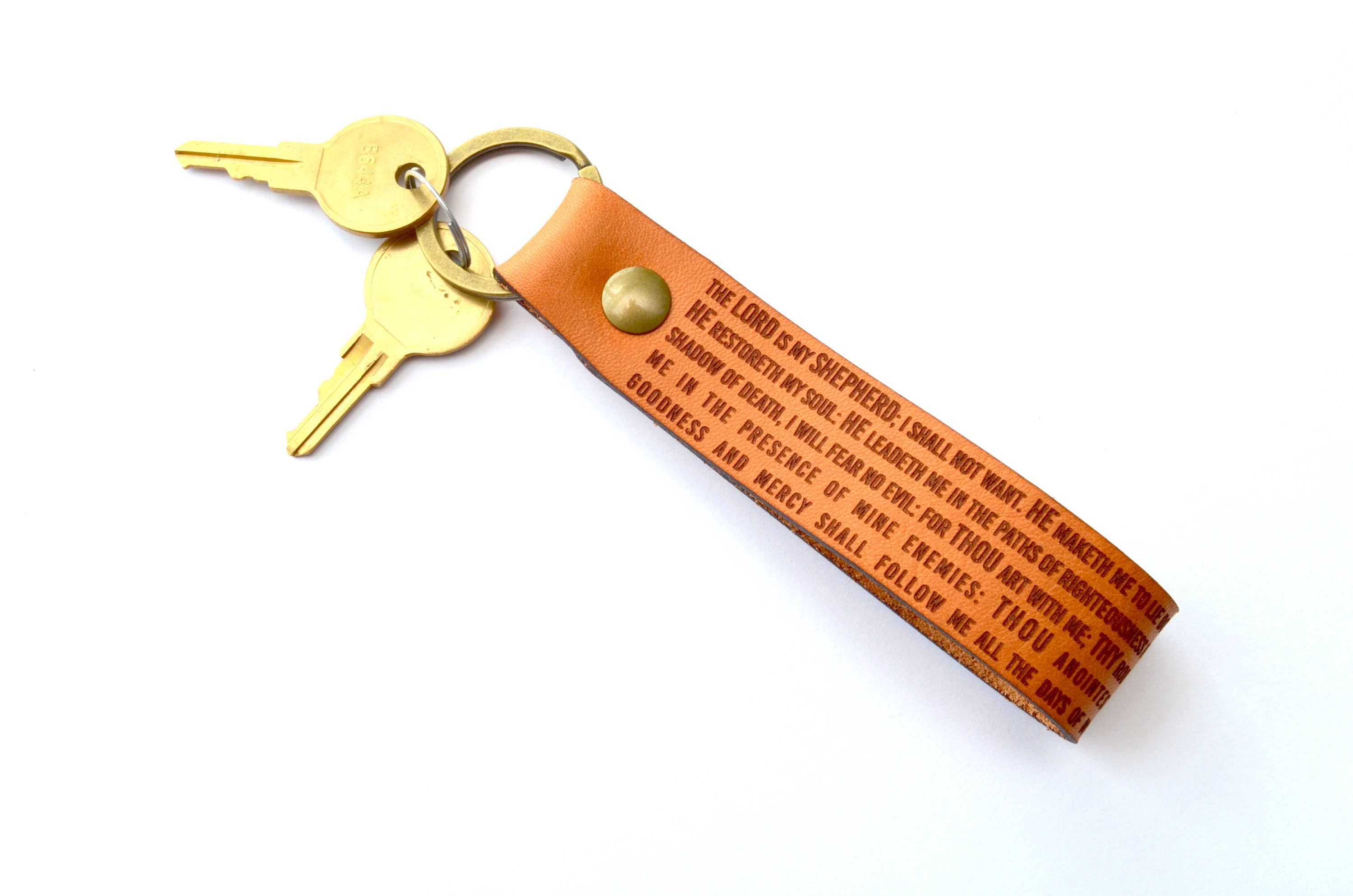 New Market Farmhouse - Wholesale Keychain - Unisex - Psalms 23 Leather Keychain3