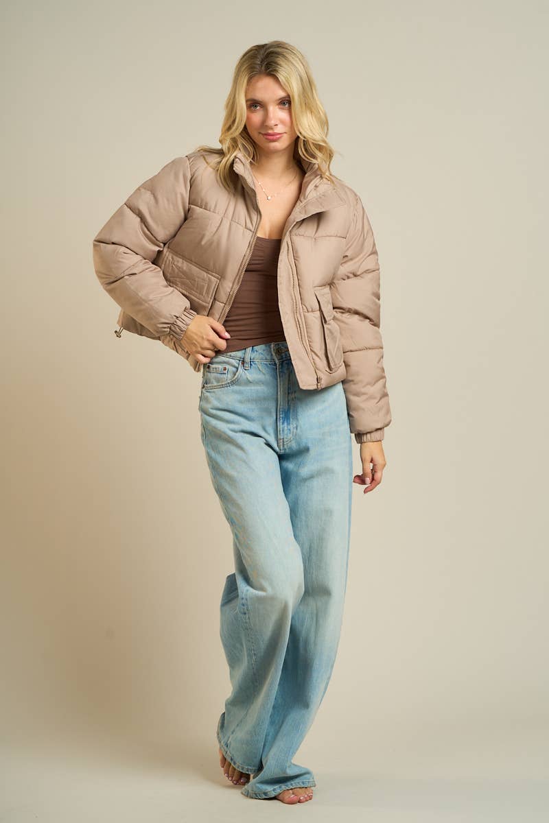 ANWND - Wholesale Puffer Jacket - Women's - 2326-Utility Pocket Puffer Jacket9