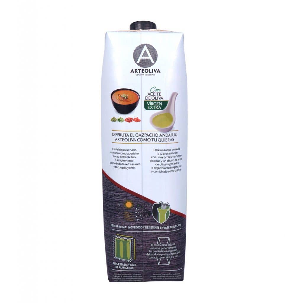 LE GOURMET CENTRAL - Wholesale Soup - Arteoliva Gazpacho Cold Soup from Andalucia - 1L5