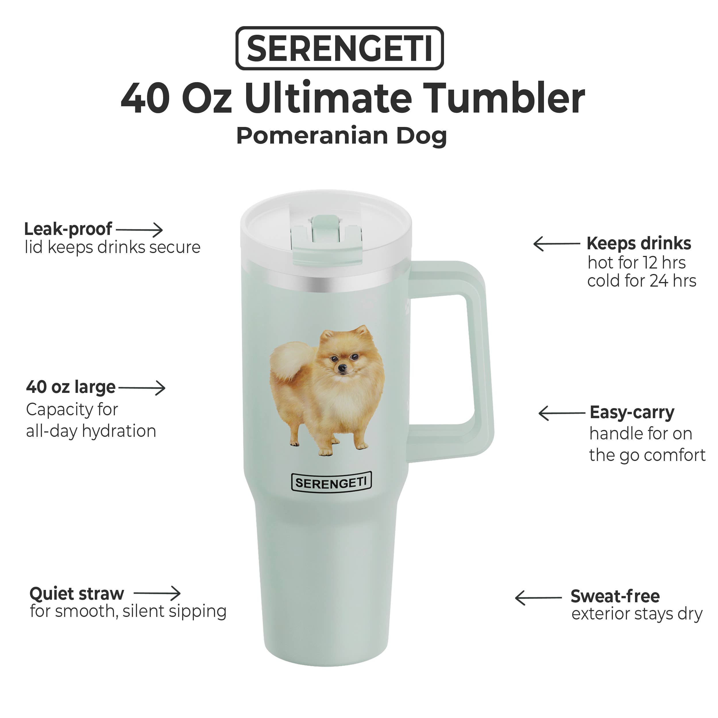 E&S Pets - Wholesale Insulated Mug/Tumbler - 40oz Pomeranian Tumbler - 3D Printed - Vacuum Insulated1