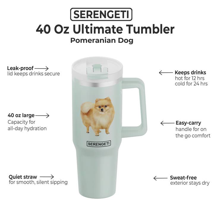 E&S Pets - Wholesale Insulated Mug/Tumbler - 40oz Pomeranian Tumbler - 3D Printed - Vacuum Insulated1