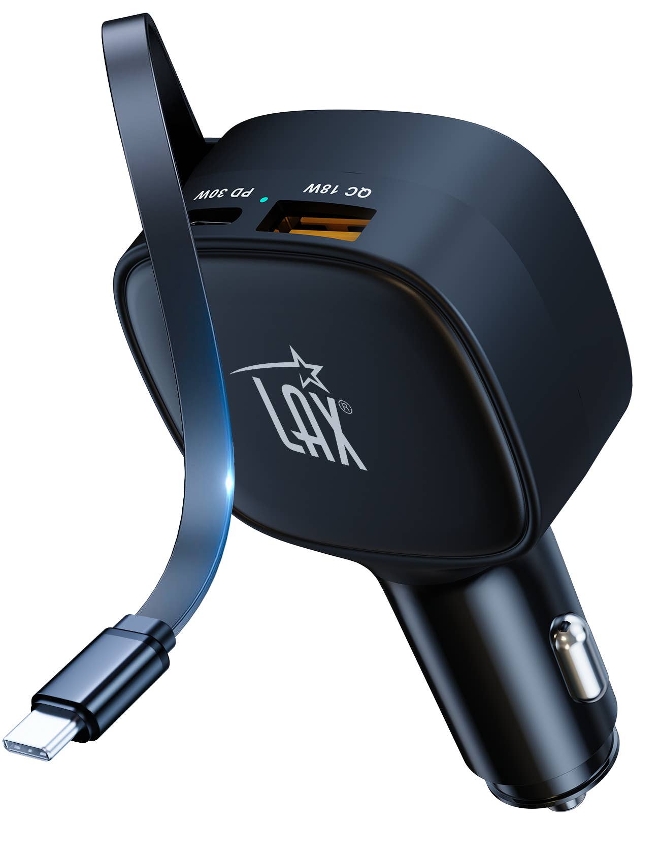 LAX Gadgets - Wholesale Portable Charger - USBPD 84W 3-Port Car Charger With Retractable USB-C Cable5