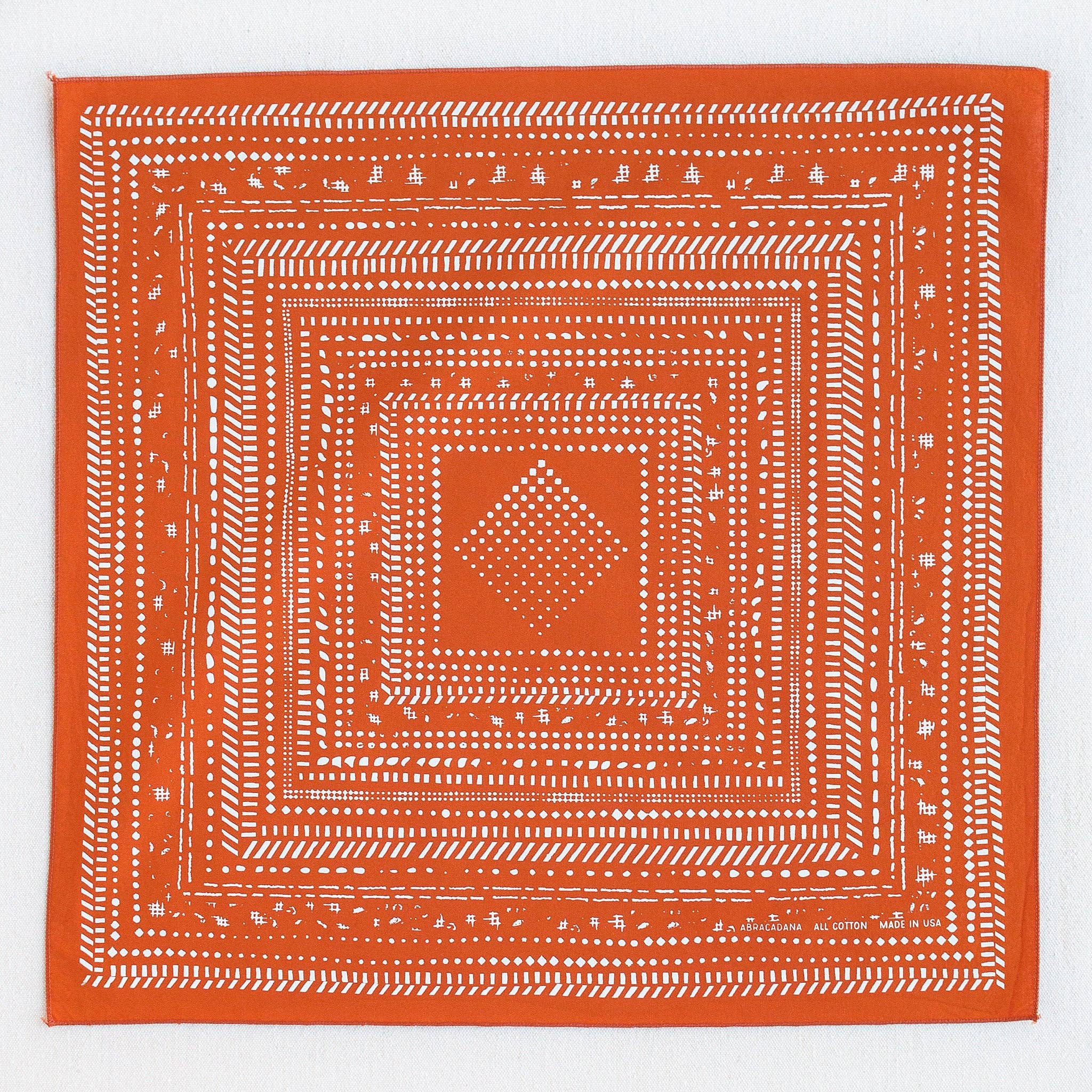 Abracadana - Wholesale Bandana - Unisex - Dot Dash Bandana-Marmalade Orange2