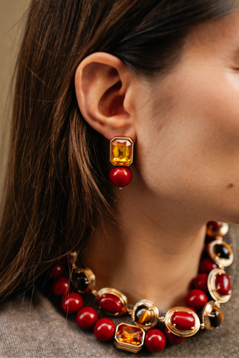 Ninon - Wholesale Beaded/Pearl Necklace - Bodrum Akik ve Kristal Kolye1