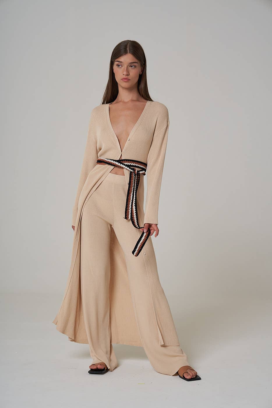 Brown ADILA knitted dress cardigan for wholesale on Faire1