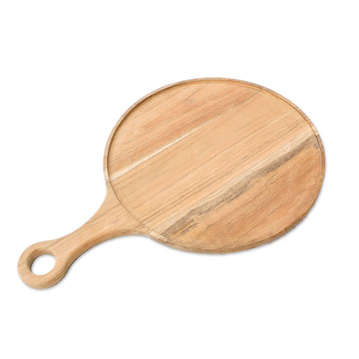 NOVICA - Wholesale Serving Tray - Novica Handmade Time To Eat Teak Wood Pizza Tray