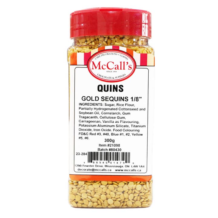 QUINS GULD PAILLETTER 1/8" 300 G for engroshandel hos McCall's