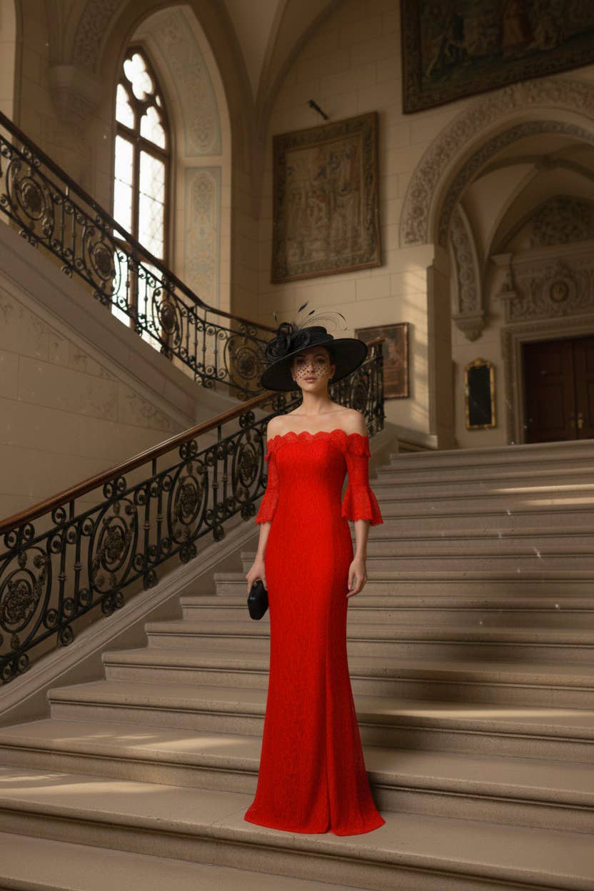 MOOYA - Wholesale Gown - Women's - Long evening lace dress - 7053