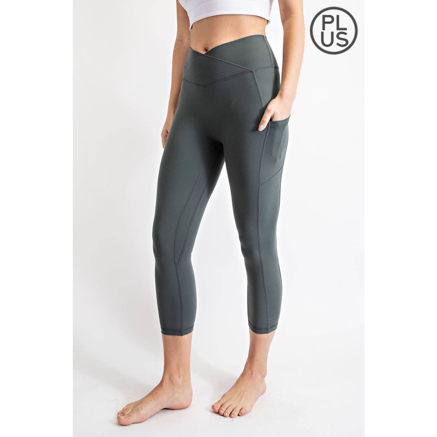 Rae Mode - Wholesale Athletic/Lounge Leggings - Women's - PLUS SIZE V WAIST CAPRI LENGTH LEGGINGS45