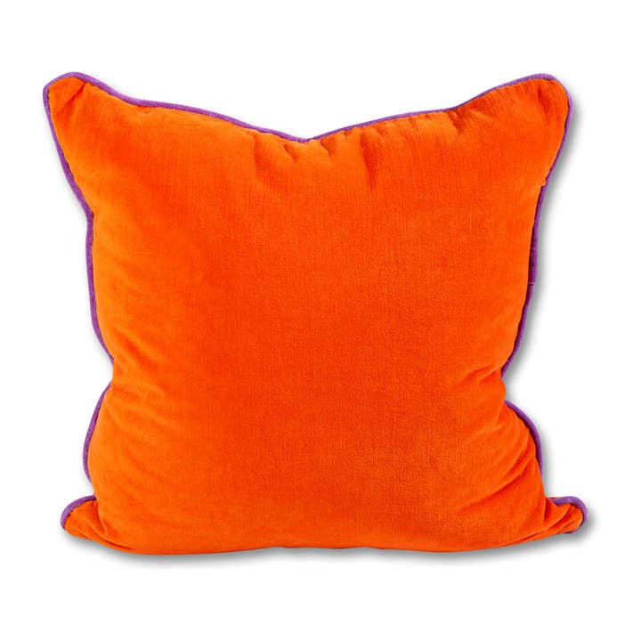 Furbish Studio - Wholesale Throw/Decorative Pillow - Charliss Velvet Pillow - Orange + Lilac - Case Only