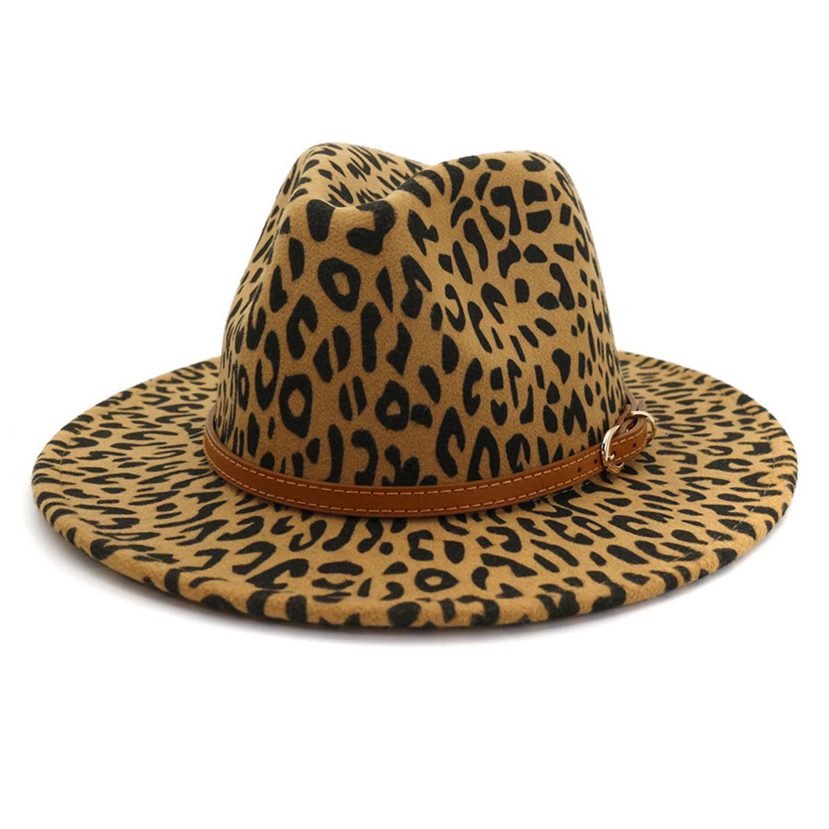 ACCITY - Wholesale Fedora - Women's - WOMEN WARM AND SIMPLE LEOPARD PANAMA HAT_CWAH07045