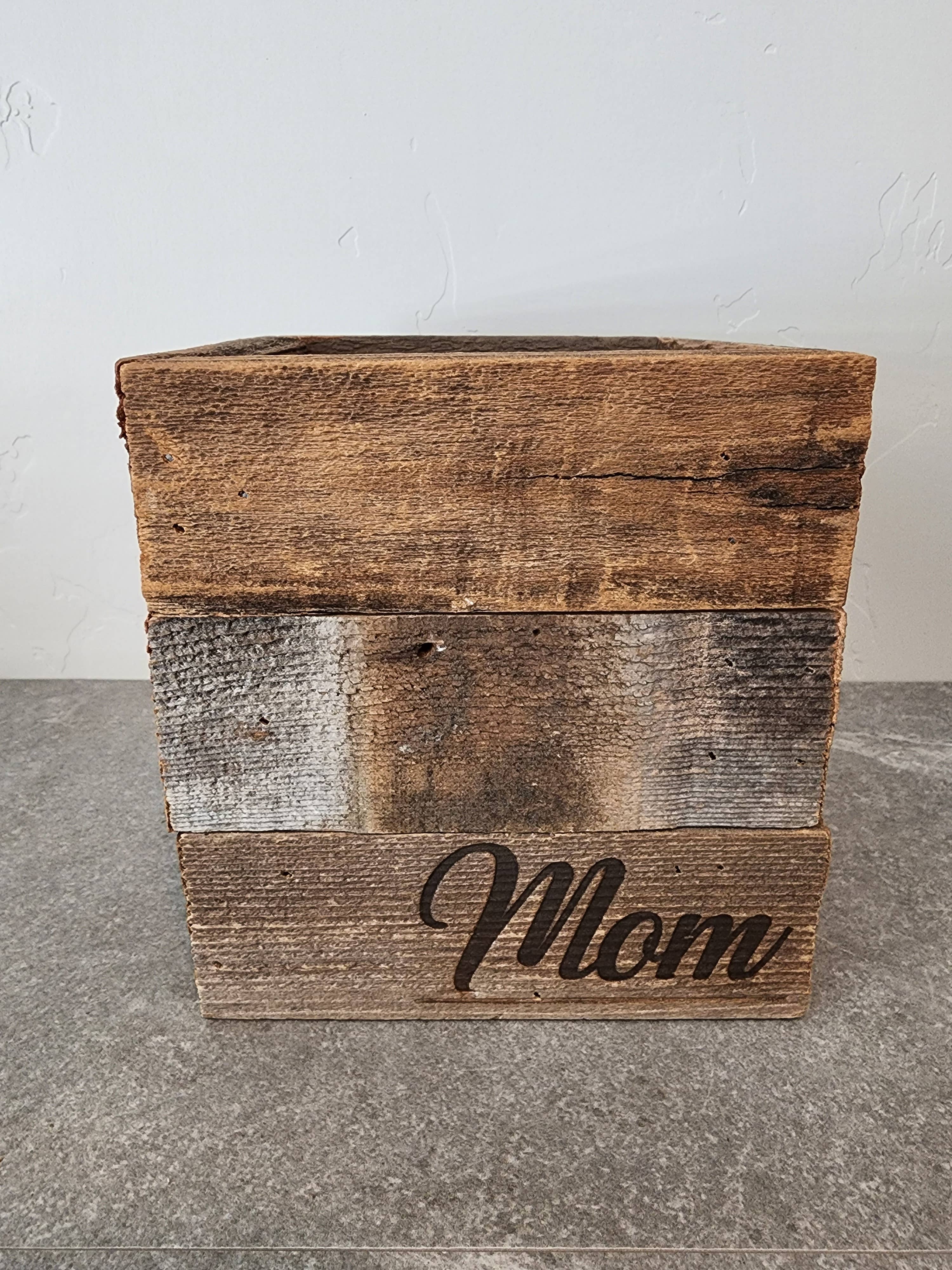 Love Reclaimed - Wholesale Planter Box - Rustic Wood Farmhouse Crock / Planter - Mom3