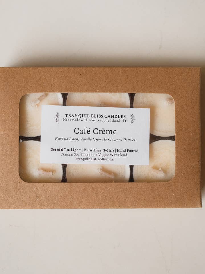 Café Crème Fyrfadslys for engroshandel hos Tranquil Bliss Candles