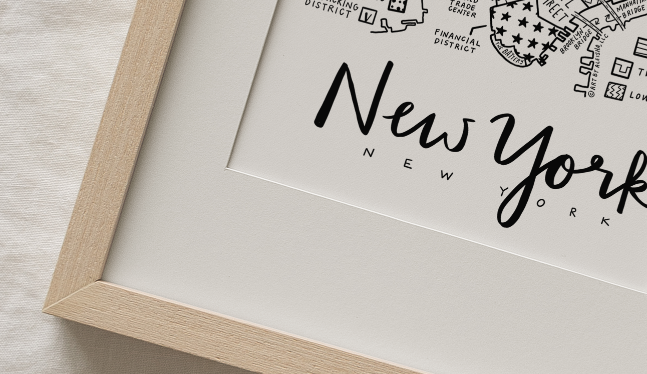 By Aleisha - Wholesale Art Print - New York City Neighborhood Map Print4