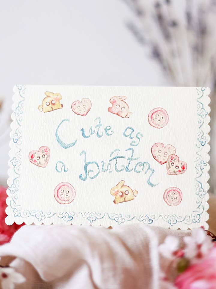 Sød som en knap - skallet kantkort for engroshandel hos Sophie Amelia Creates