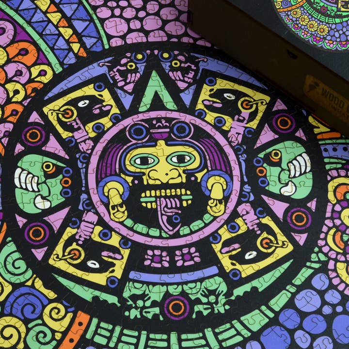 Mandala Wooden Jigsaws for Adults "AZTEC" | Wood Puzzles for wholesale by WAWW Artisanal Wooden Puzzles