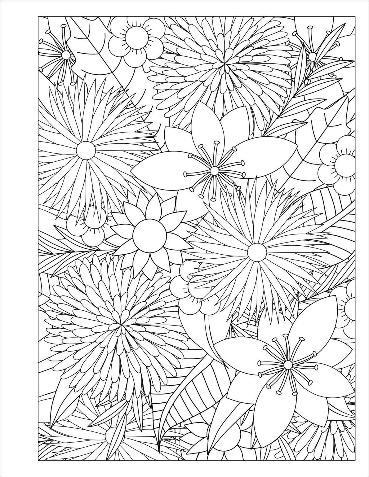 Sourcebooks - Wholesale Coloring Book - Adult - Stress Relief Flower Coloring Book For Adults3