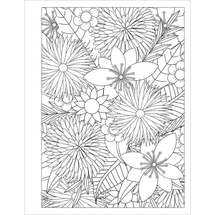 Sourcebooks - Wholesale Coloring Book - Adult - Stress Relief Flower Coloring Book For Adults3