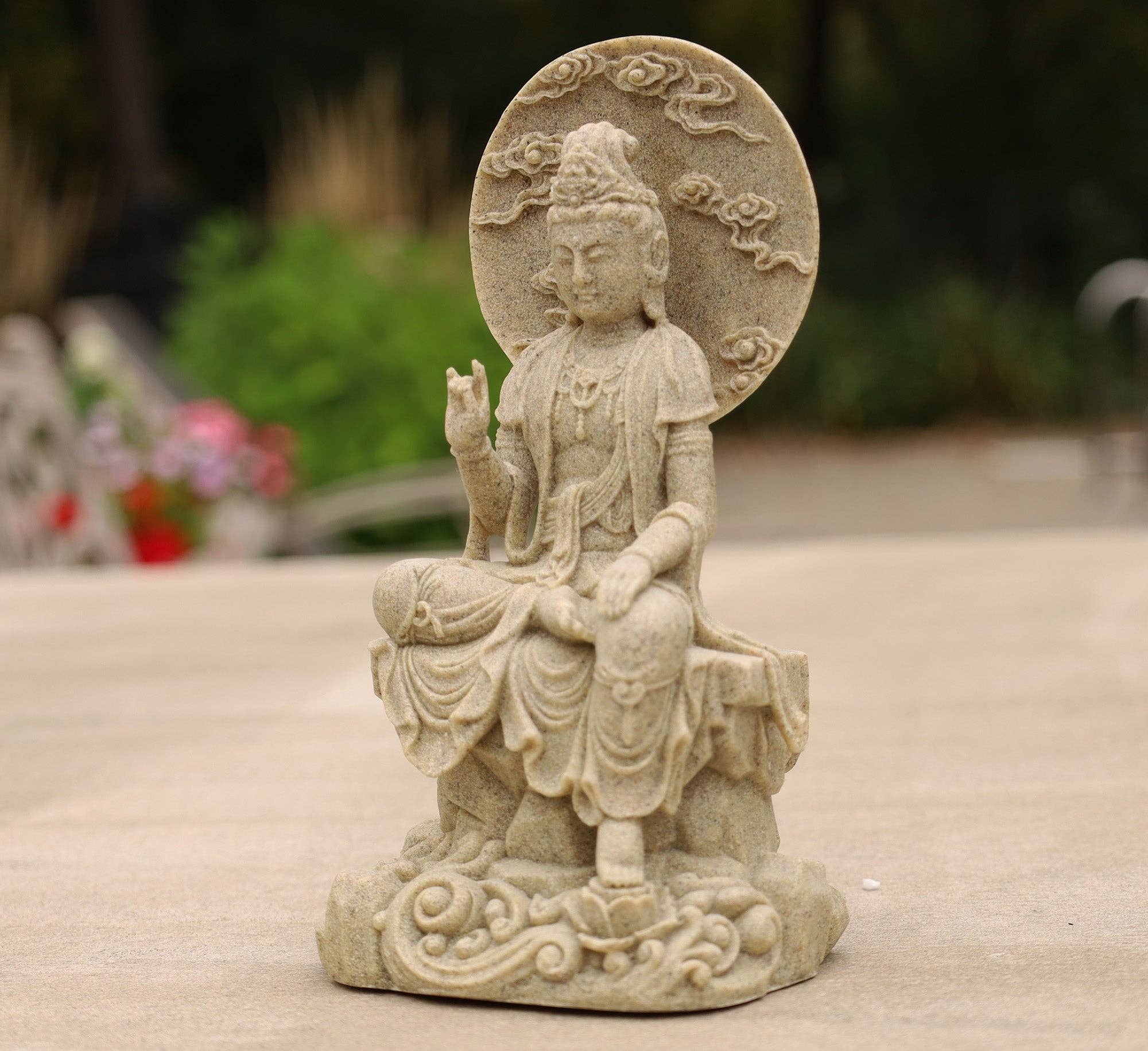 Lungta Imports - Wholesale Sculpture - Kuan Yin Quan Yin Statue Female Buddha Blessing 8 Inches Tal5
