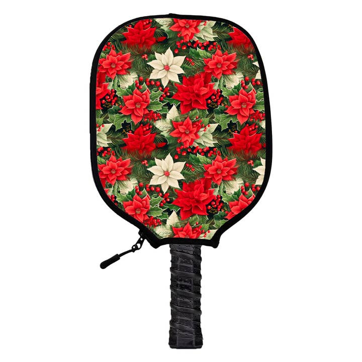 Funda de pickleball con estampado floral navideño para venta al por mayor de PickleBallerz